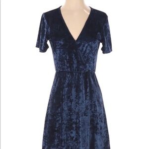LA Hearts size small blue crushed velvet dress